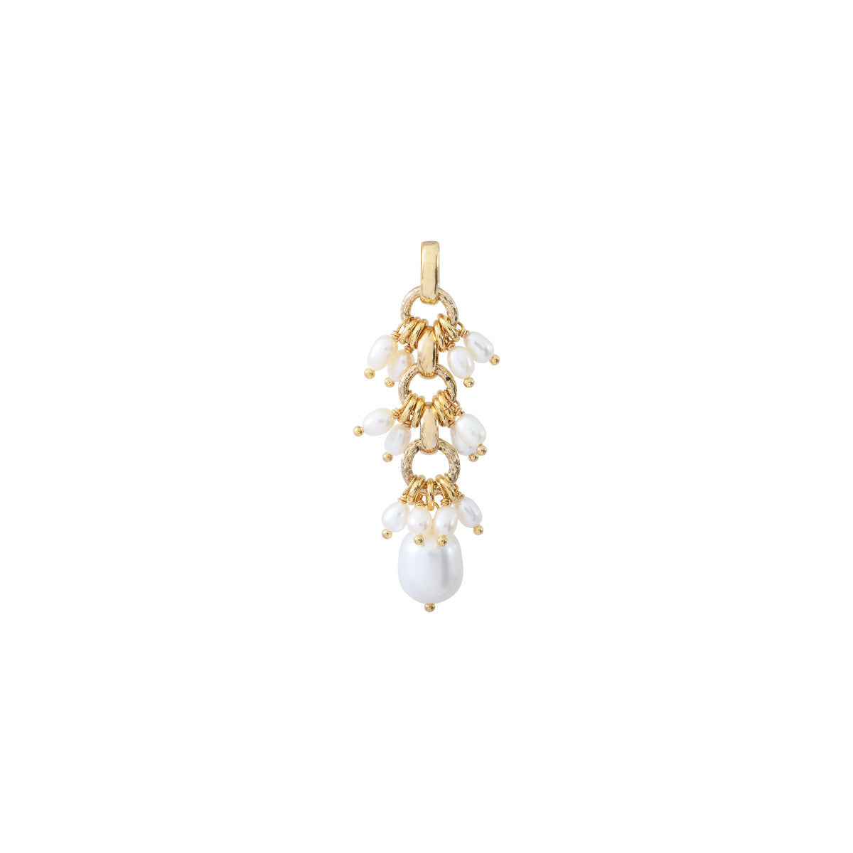 Pendentif féminin perles de rivière - blanc Perles