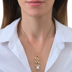 Pendentif féminin perles de rivière - blanc Perles