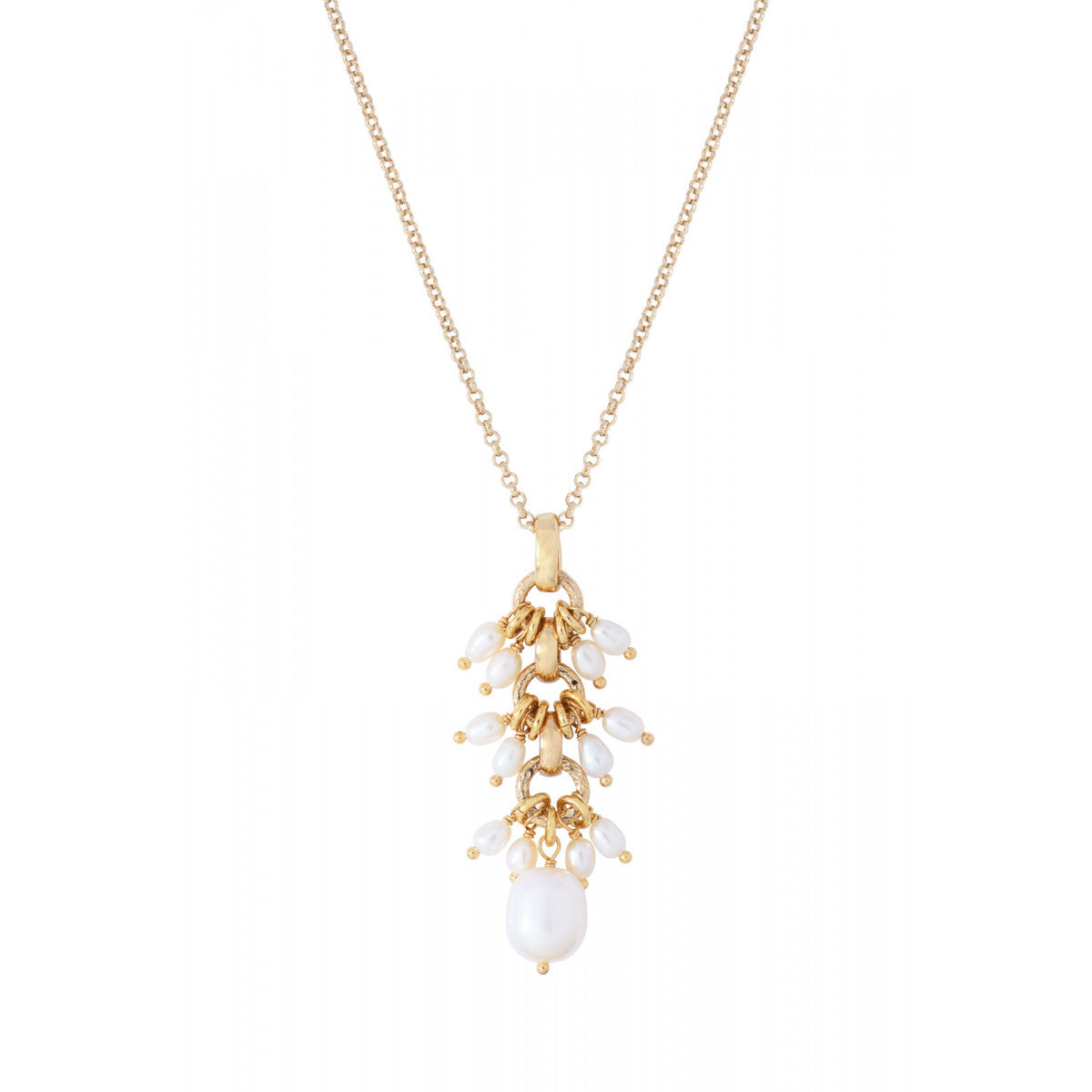 Pendentif féminin perles de rivière - blanc Perles