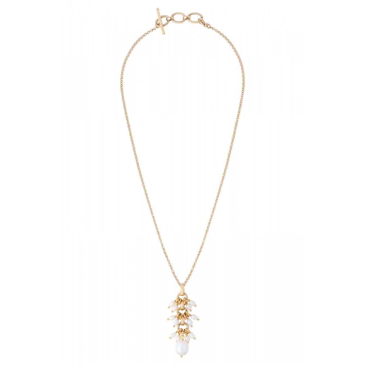 Pendentif féminin perles de rivière - blanc Perles