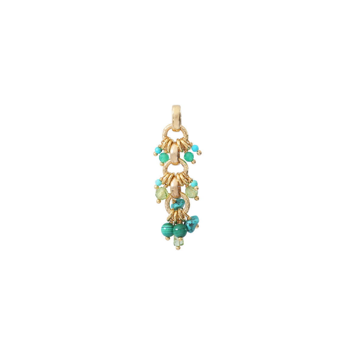 Pendentif fantaisie turquoise agate et malachite - vert Turquoise vert