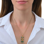 Pendentif fantaisie turquoise agate et malachite - vert Turquoise vert