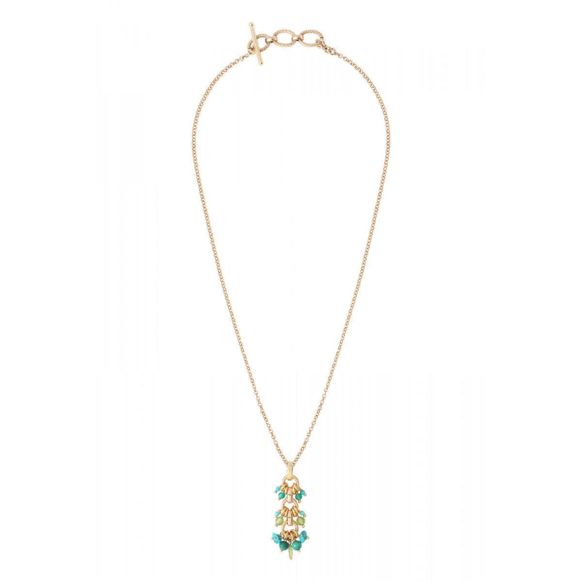Pendentif fantaisie turquoise agate et malachite - vert Turquoise vert