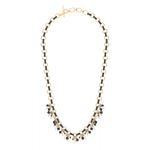 Collier chaîne breloques perles de rivière et onyx - noir Noir blanc