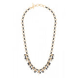 Collier chaîne breloques perles de rivière et onyx - noir Noir blanc