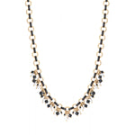 Collier chaîne breloques perles de rivière et onyx - noir Noir blanc
