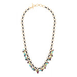 Collier chaîne grenat turquoise et péridot - rouge Rouge turquoise