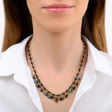 Collier chaîne grenat turquoise et péridot - rouge Rouge turquoise
