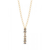 Sautoir chaîne précieux perles de rivière et onyx - noir Noir blanc