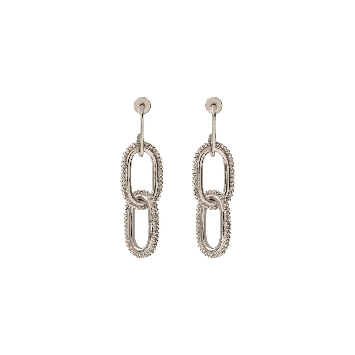 Boucles d'oreilles percées modernes métal - argenté Argent