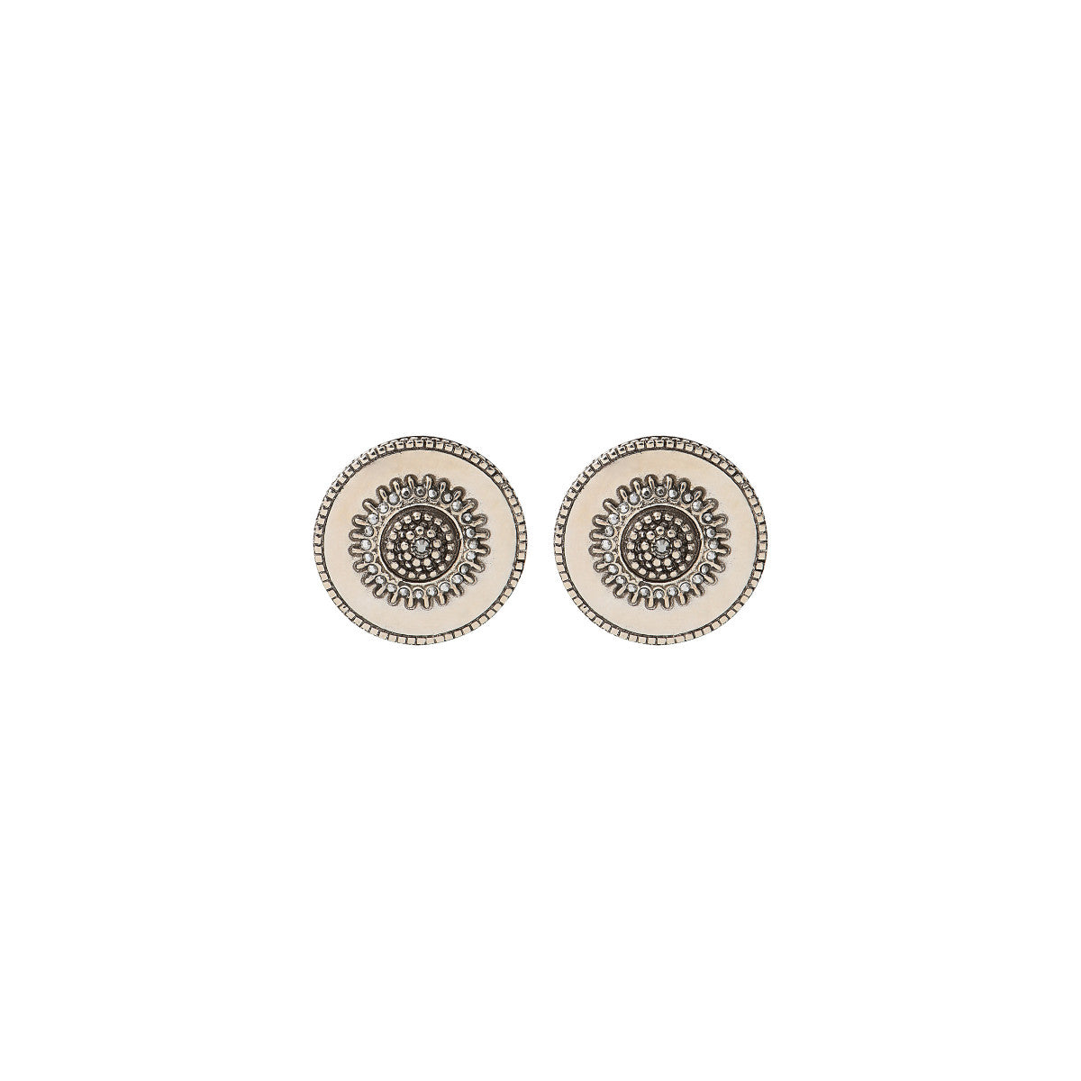 Boucles d'oreilles clips métal et cristaux Prestige - argenté Argent