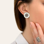 Boucles d'oreilles clips métal et cristaux Prestige - argenté Argent