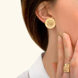 Boucles d'oreilles clips métal et cristaux Prestige - doré Dore