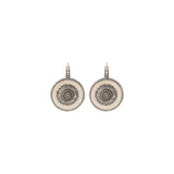 Boucles d'oreilles dormeuses modernes métal et cristaux Prestige - argenté Argent