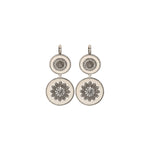 Boucles d'oreilles dormeuses tendance métal et cristaux Prestige - argenté Argent
