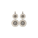 Boucles d'oreilles dormeuses tendance métal et cristaux Prestige - argenté Argent