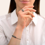 Bracelet souple baroque métal et cristaux Prestige - argenté Argent