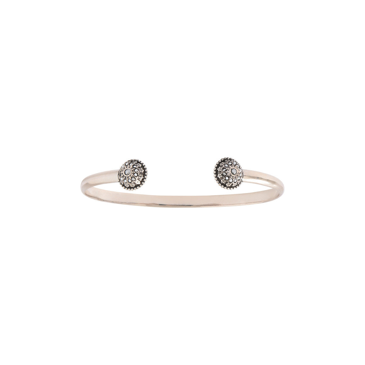 Bracelet jonc fin moderne métal et cristaux Prestige - argent Argent