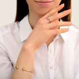 Bracelet jonc fin intemporel métal et cristaux Prestige - doré Dore