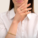 Bracelet jonc fin romantique métal et cristaux Prestige - doré Dore