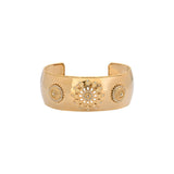 Bracelet manchette bohème métal et cristaux Prestige - doré Dore