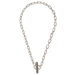 Collier chaîne rock métal et cristaux Prestige - argenté Argent