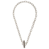 Collier chaîne rock métal et cristaux Prestige - argenté Argent