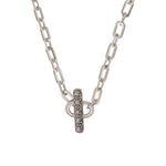 Collier chaîne rock métal et cristaux Prestige - argenté Argent