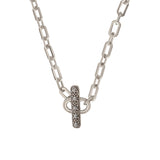 Collier chaîne rock métal et cristaux Prestige - argenté Argent