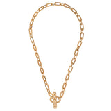 Collier chaîne métal et cristaux fermoir bijou - doré Dore