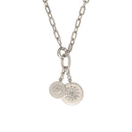 Collier chaîne médailles métal et cristaux Prestige FARAH- argenté Argent