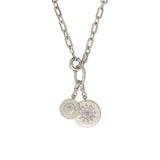 Collier chaîne médailles métal et cristaux Prestige FARAH- argenté Argent