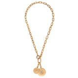 Collier chaîne médailles métal et cristaux Prestige - doré Dore