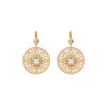 Boucles d'oreilles dormeuses tendance perles de rivière cristaux prestige - blanc Nacre