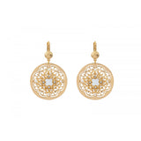 Boucles d'oreilles dormeuses tendance perles de rivière cristaux prestige - blanc Nacre