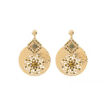 Boucles d'oreilles clips précieuses hématite cristaux prestige - doré Hematite