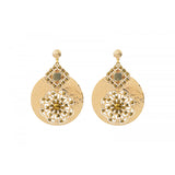 Boucles d'oreilles clips précieuses hématite cristaux prestige - doré Hematite