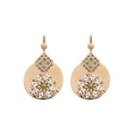 Boucles d'oreilles dormeuses précieuses hématite cristaux prestige - doré Hematite