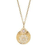 Collier sautoir nacre perles de rivière cristaux prestige - blanc Nacre