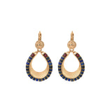 Boucles d'oreilles dormeuses bohèmes grenat lapis lazuli - bleu Bleu