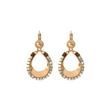 Boucles d'oreilles dormeuses ethniques grenat nacre - blanc Nacre