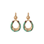 Boucles d'oreilles dormeuses estivales turquoise grenat - turquoise Turquoise
