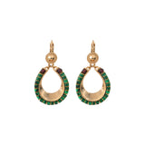 Boucles d'oreilles dormeuses grenat malachite - vert Vert