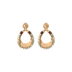 Boucles d'oreilles à tiges percées ethniques grenat nacre - blanc Nacre