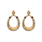 Boucles d'oreilles clips poétiques grenat nacre - blanc Nacre
