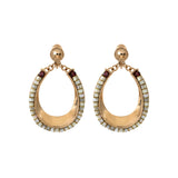Boucles d'oreilles clips poétiques grenat nacre - blanc Nacre