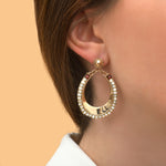 Boucles d'oreilles clips poétiques grenat nacre - blanc Nacre