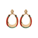 Boucles d'oreilles clips grenat turquoise perles du Japon - rouge Turquoise rouge