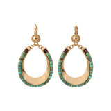 Boucles d'oreilles dormeuses grenat turquoise - turquoise Turquoise