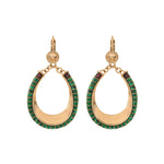 Boucles d'oreilles dormeuses grenat malachite - vert Vert